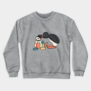 cute pingu and pinga penguin siblings Crewneck Sweatshirt